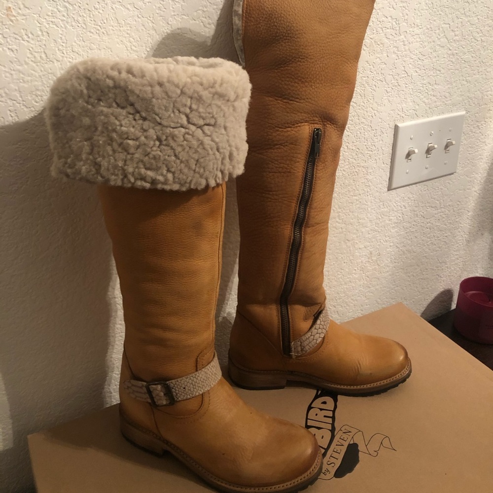 FREEBIRD Tan Knee High Boots